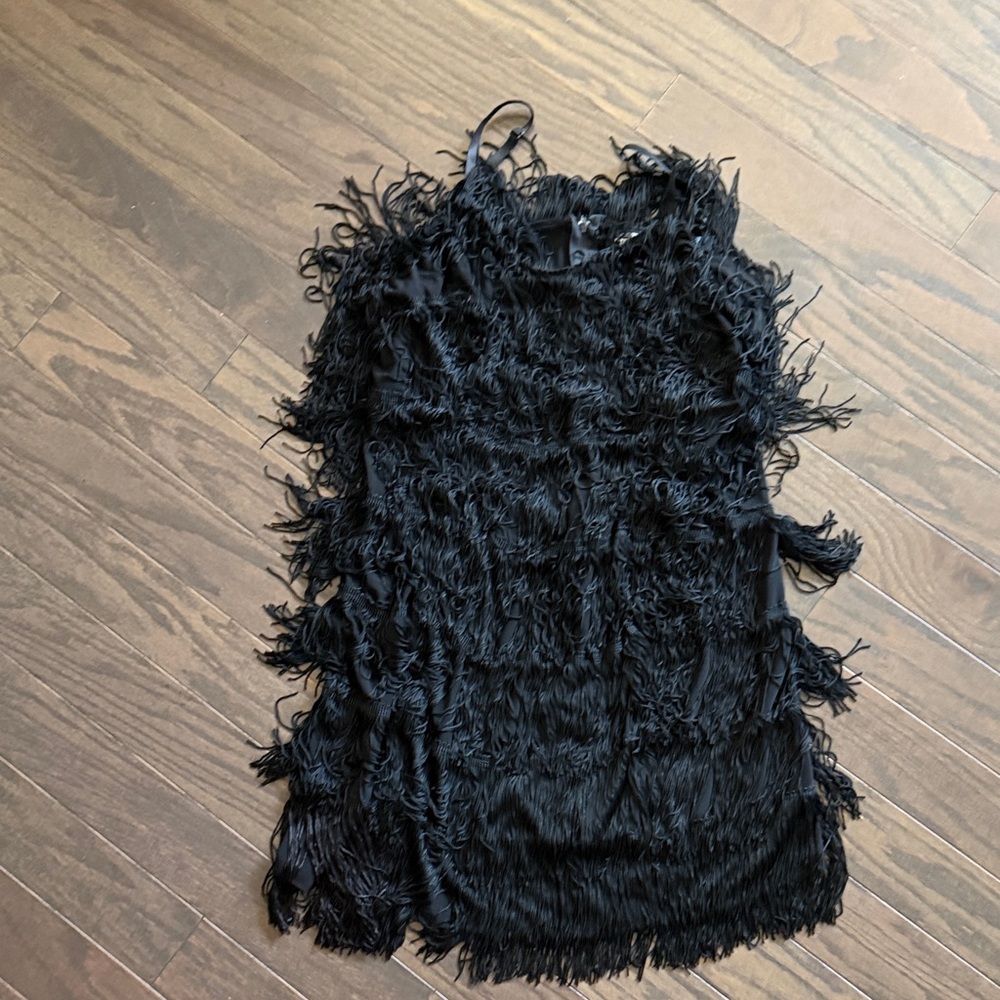 Elegant Black Fringe Women's Top